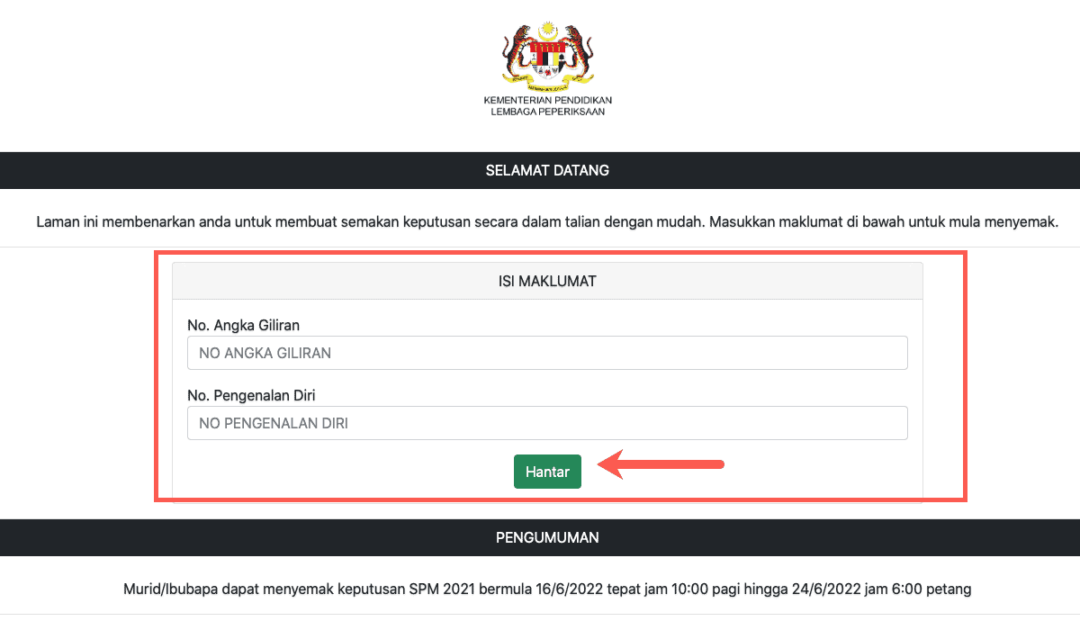 Semakan Keputusan Spm Di My Result Spm Myresultspm Moe Gov My