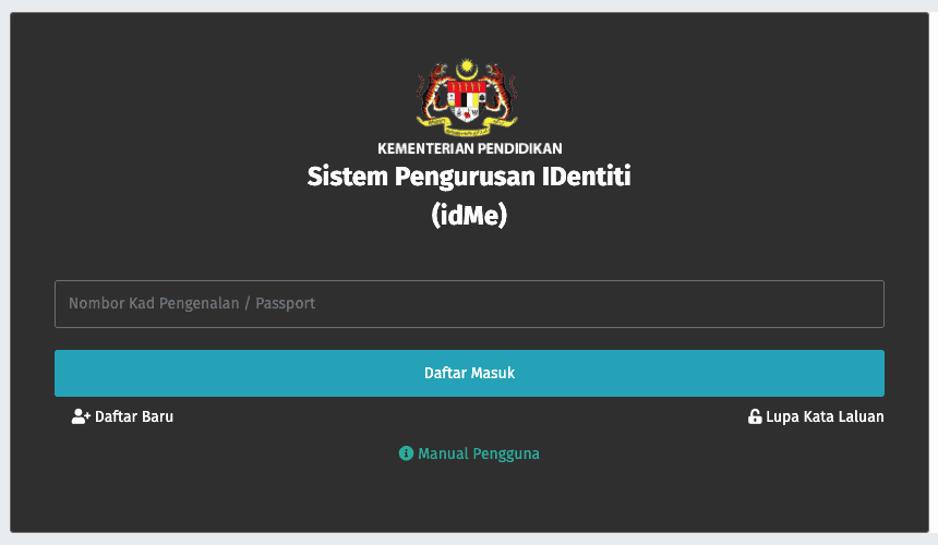 idMe Login Untuk Akses Masuk Sistem MOEIS KPM (idme.moe.gov.my)