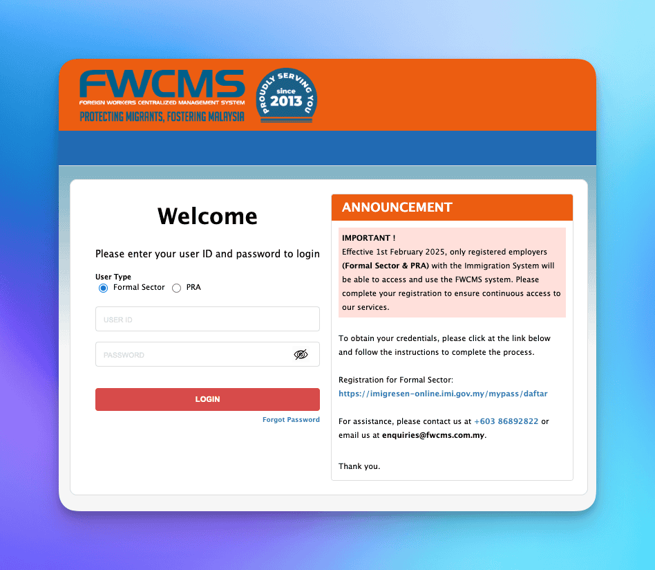 FWCMS Sign In Page at https://auth.fwcms.com.my